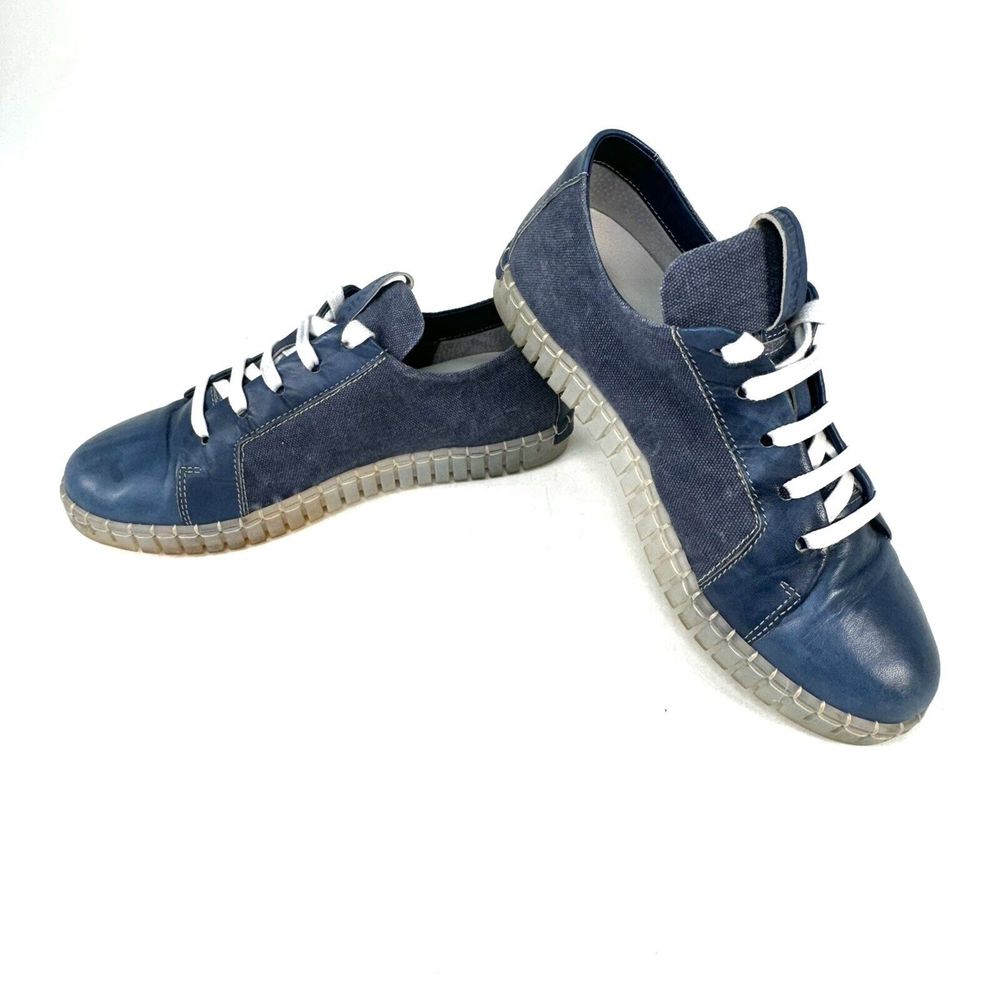 Andia Fora Low Sneakers Blue Canvas Lace Up Fashion Comfort Woman’s EU 39 US 8.5